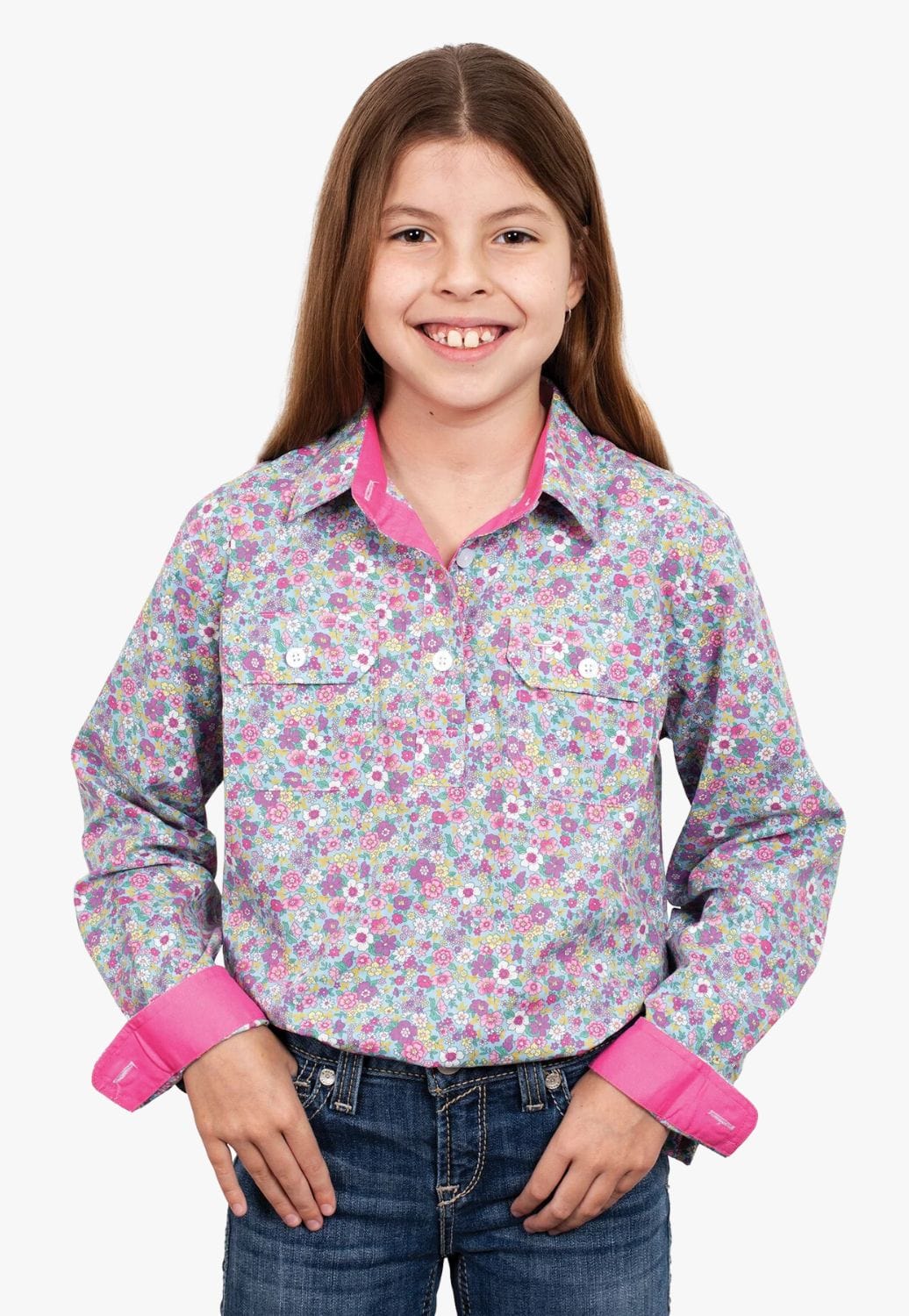 Just Country CLOTHING-Girls Long Sleeve Shirts Just Country Girls Harper Long Sleeve Shirt