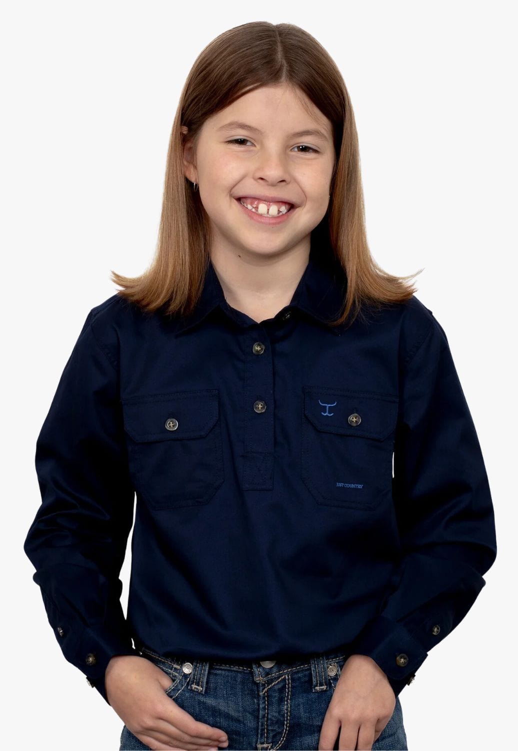 Just Country CLOTHING-Girls Long Sleeve Shirts Just Country Girls Kenzie Workshirt JC60606