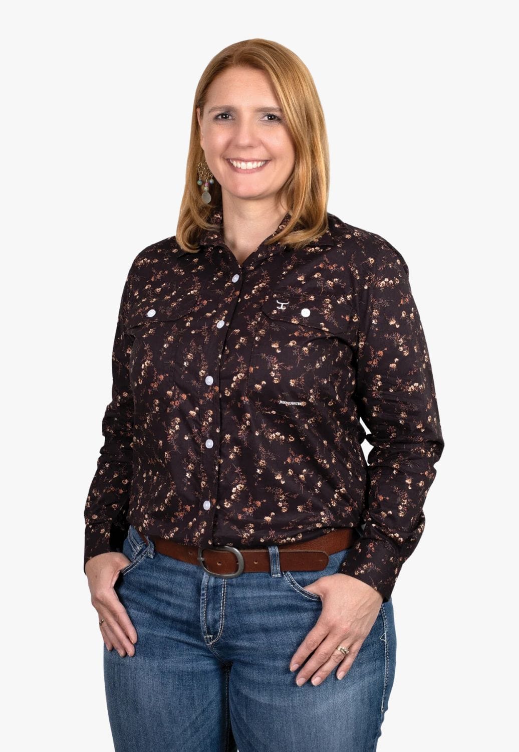 Just Country CLOTHING-Womens Long Sleeve Shirts Just Country Womens Abbey Long Sleeve Workshirt