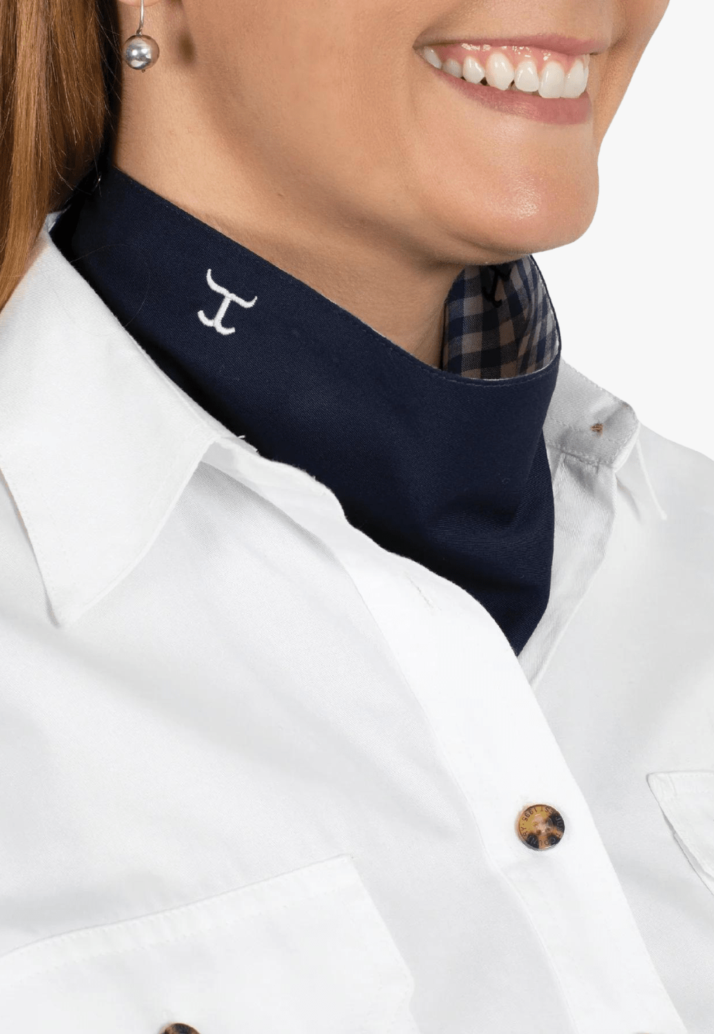 Just Country ACCESSORIES-Gloves & Scarves OSFA / Navy/White Just Country Carlee Double Sided Scarf