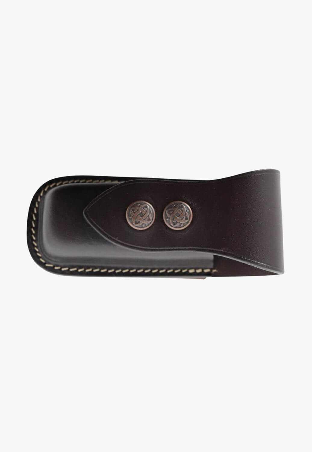 LEGENDS ACCESSORIES-Pocket Knives Brown Leather Knife Horizontal Press Stud Pouch