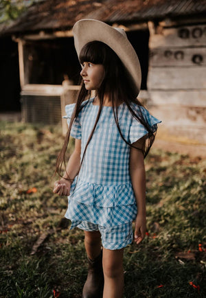Little Windmill Clothing Co. CLOTHING-Girls Dress Tops / Shirts Little Windmill Girls Amelia Gingham Crunch Set