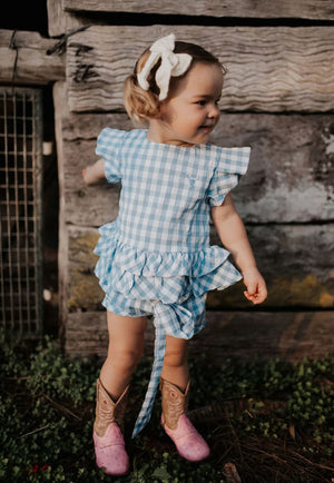 Little Windmill Clothing Co. CLOTHING-Girls Dress Tops / Shirts Little Windmill Girls Amelia Gingham Crunch Set