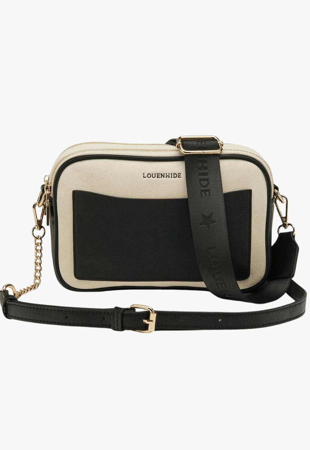 Louenhide ACCESSORIES-Handbags Cream/Black Louenhide Jolene Canvas Crossbody Bag