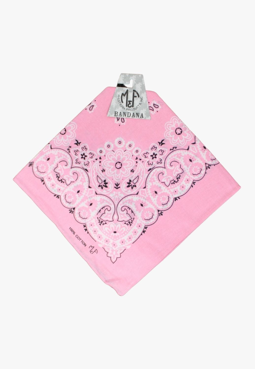 M and F Western ACCESSORIES-General Light Pink M and F Western Paisley Pattern Bandana
