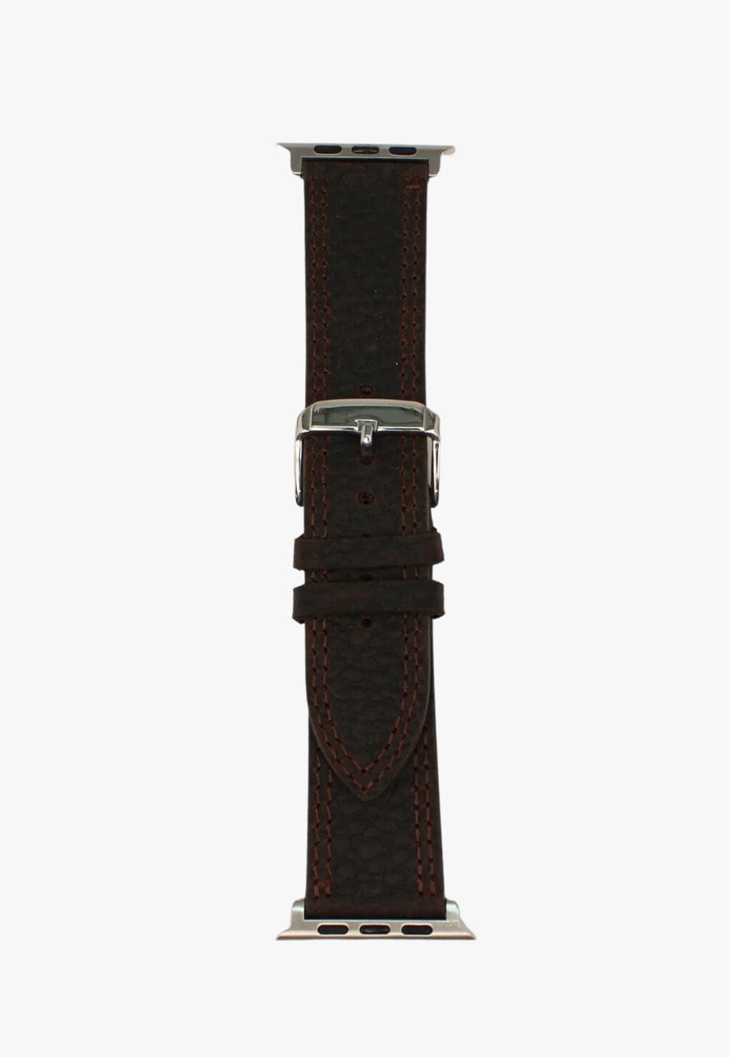 Nocona ACCESSORIES-Watches L / Dark Brown Nocona Double Stitched Apple Watch Band
