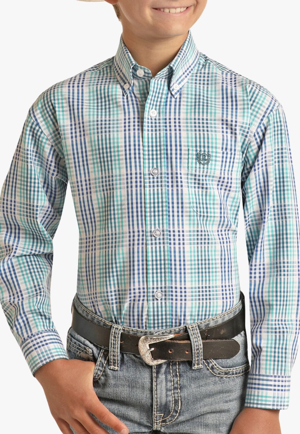 Panhandle CLOTHING-Boys Long Sleeve Shirts Panhandle Boys Check Button Down Long Sleeve Shirt