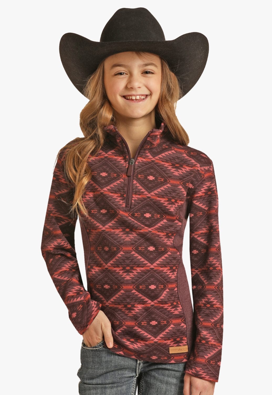 Panhandle CLOTHING-Boys Pullovers Panhandle Kids Aztec Knit Quarter Zip Pullover