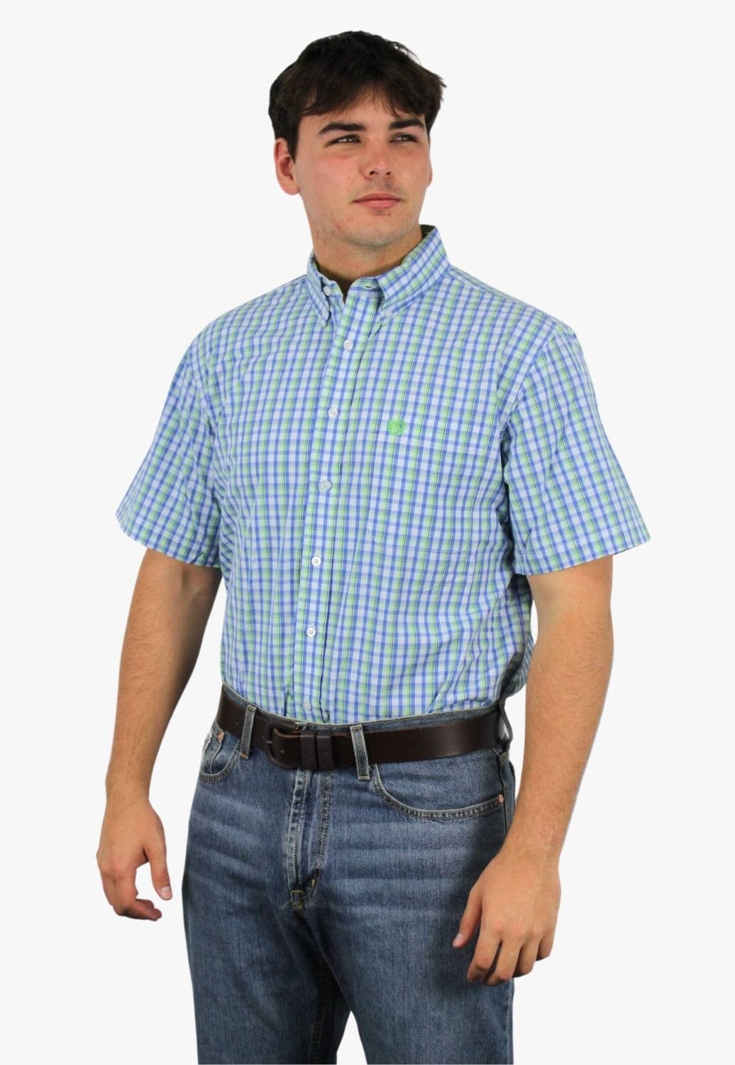 Panhandle CLOTHING-Mens Short Sleeve Shirts Panhandle Mens Check Button Down Short Sleeve Shirt