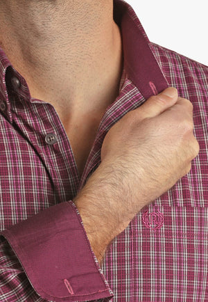 Panhandle CLOTHING-Mens Long Sleeve Shirts Panhandle Mens Check Slim Fit Long Sleeve Shirt