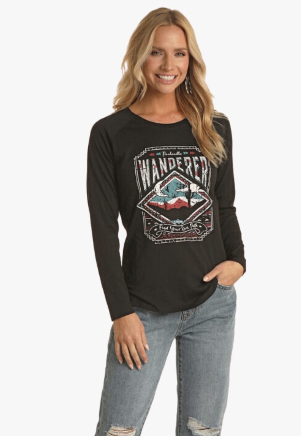 Panhandle CLOTHING-Womens Long Sleeve Shirts Panhandle Womens Graphic Long Sleeve Shirt