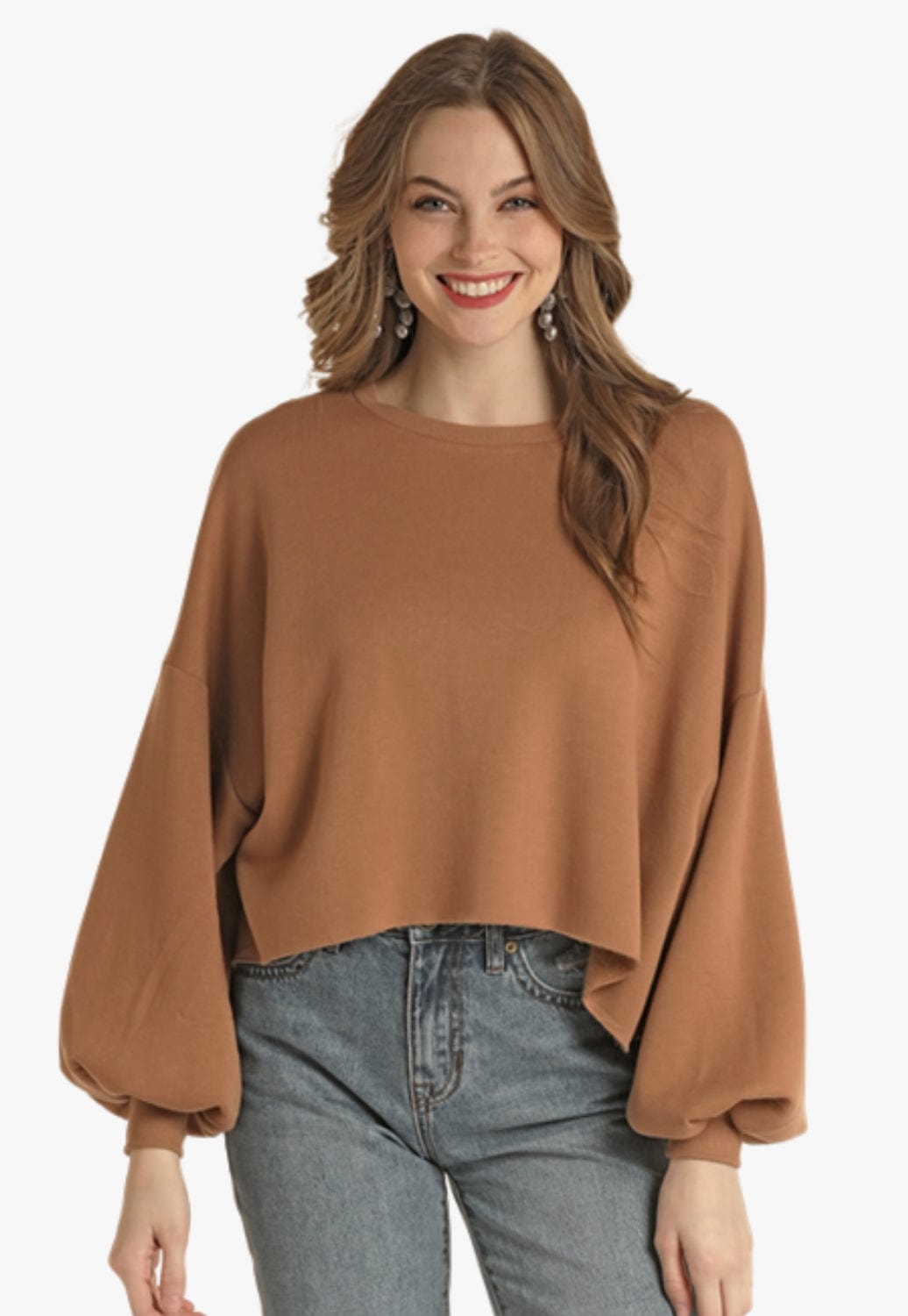 Panhandle CLOTHING-Womens Pullovers Panhandle Womens Solid Hi-Lo Oversize Sweatshirt