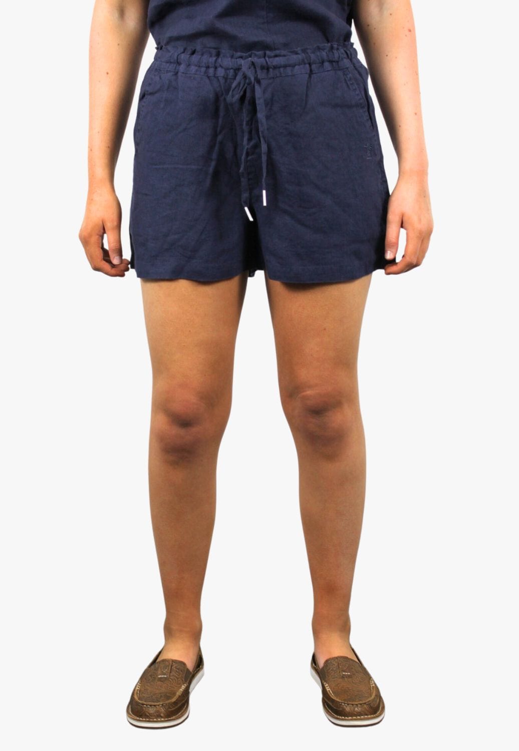 Pilbara CLOTHING-Womens Shorts 6 / French Navy Pilbara Womens Linen Short