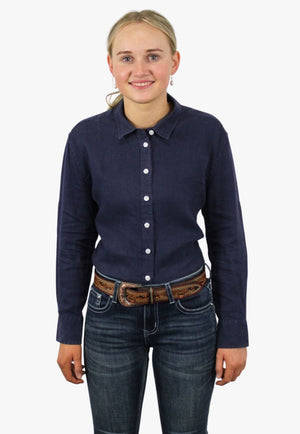 Pilbara CLOTHING-Womens Long Sleeve Shirts Pilbara Ladies Linen Long Sleeve Shirt