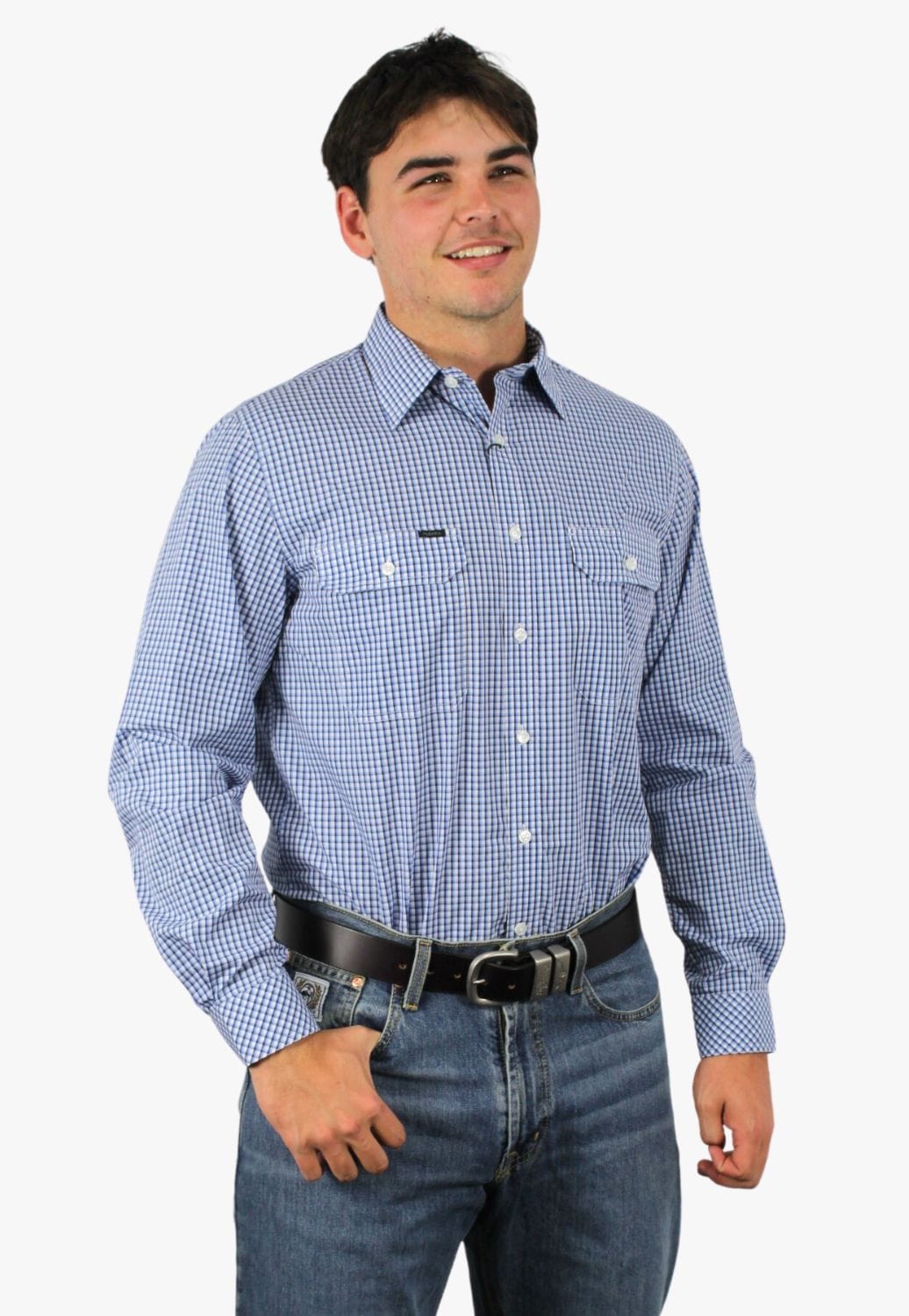 Pilbara CLOTHING-Mens Long Sleeve Shirts Pilbara Mens Check Long Sleeve Shirt