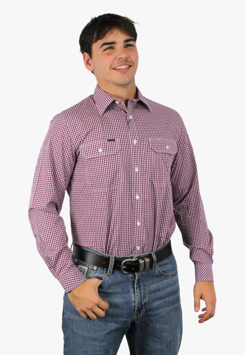 Pilbara CLOTHING-Mens Long Sleeve Shirts Pilbara Mens Check Long Sleeve Shirt