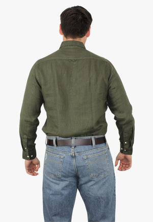 Pilbara CLOTHING-Mens Long Sleeve Shirts Pilbara Mens Linen Long Sleeve Shirt