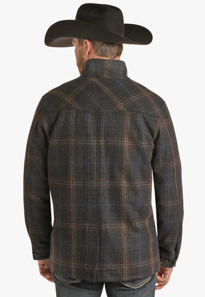 Powder River CLOTHING-Mens Jackets Powder River Mens Wool Plaid Full Snap Jacket