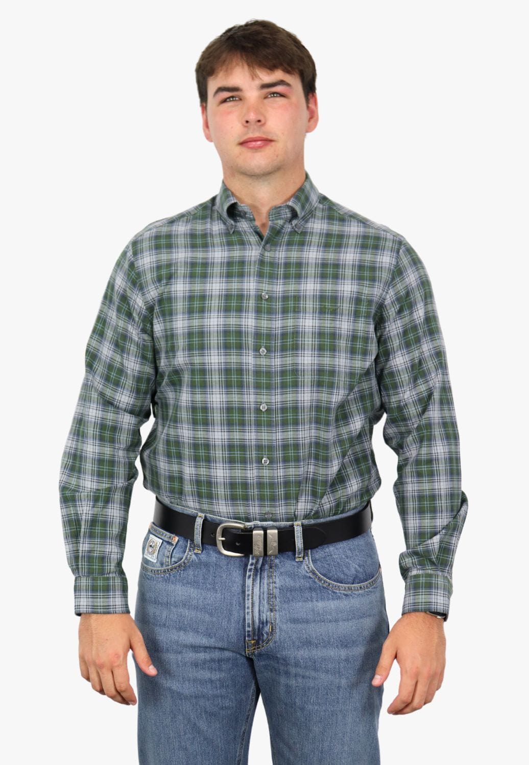 R.M. Williams CLOTHING-Mens Long Sleeve Shirts R.M. Williams Mens Collin Long Sleeve Shirt