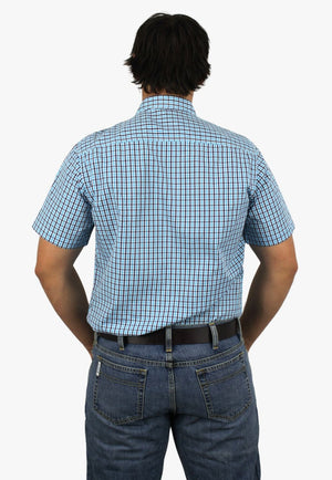 Ritemate CLOTHING-Mens Short Sleeve Shirts Pilbara Mens Check Short Sleeve Shirt