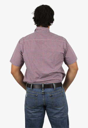 Ritemate CLOTHING-Mens Short Sleeve Shirts Pilbara Mens Check Short Sleeve Shirt