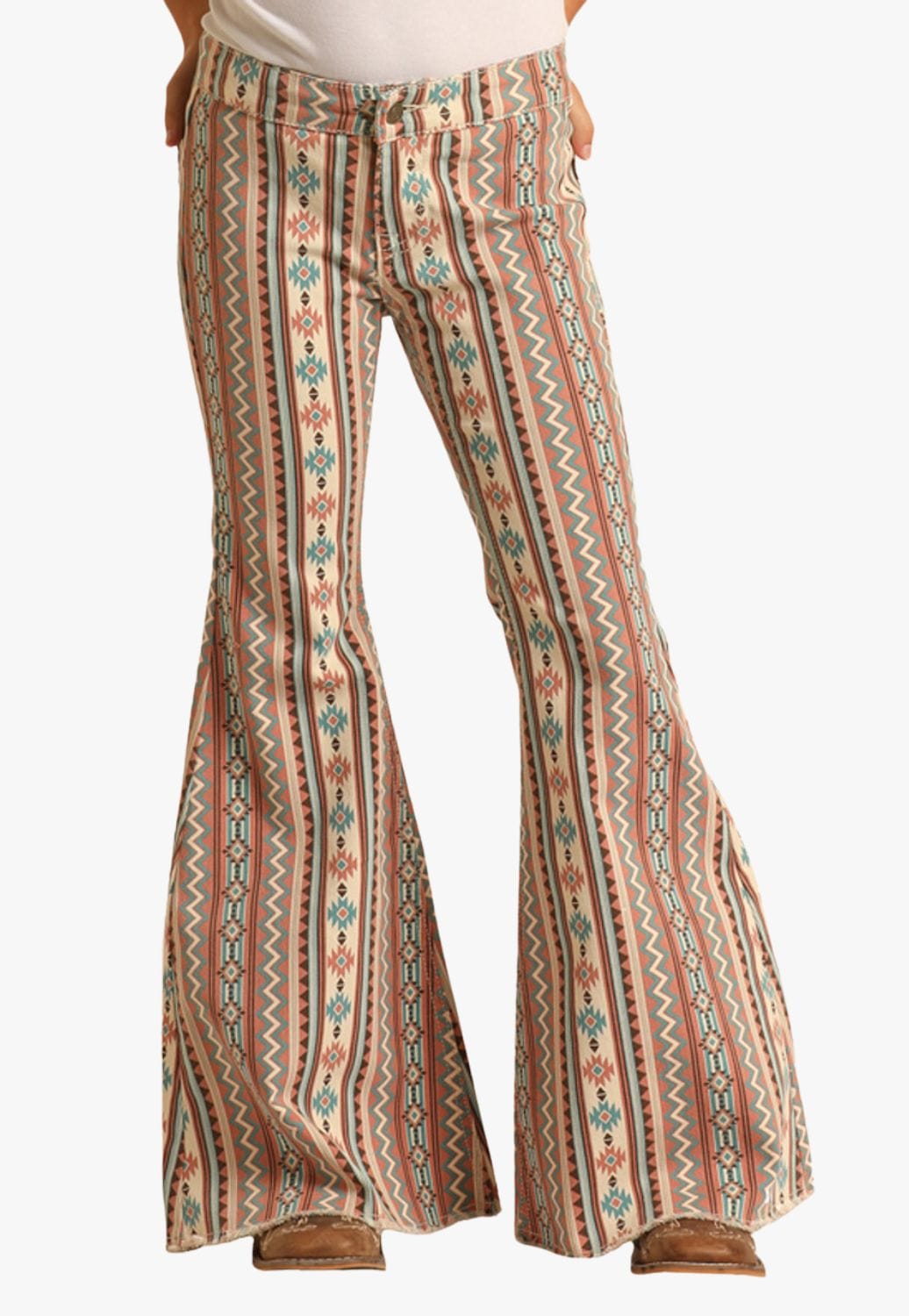 Bohemian flare pants BOHO style bell bottom, Women's Fashion
