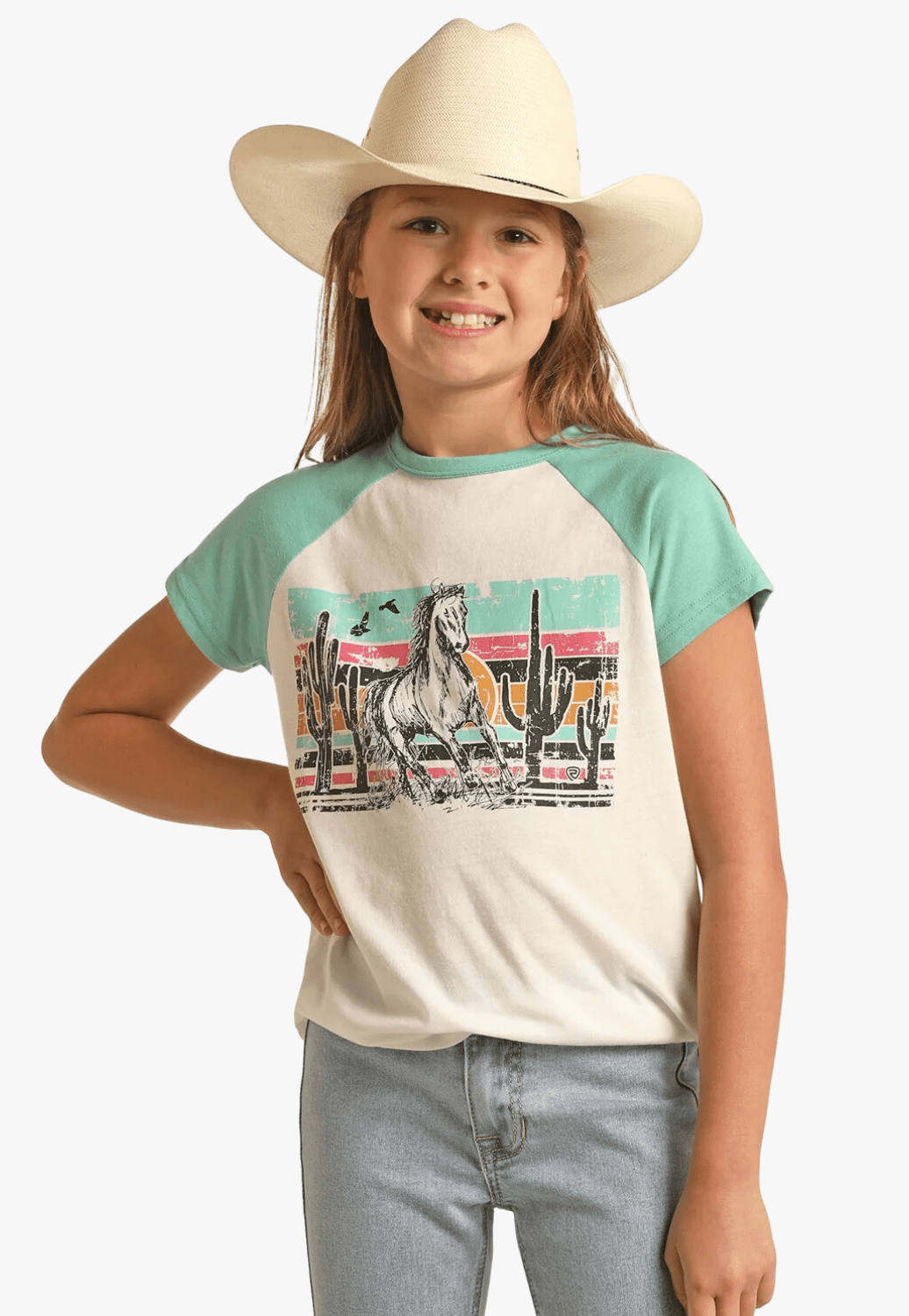 Rock and Roll CLOTHING-Girls T-Shirts Rock and Roll Girls Horse Graphic T-Shirt