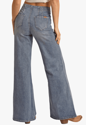 Rock and Roll CLOTHING-Womens Jeans Rock and Roll Womens High Rise Palazzo Flare Jean