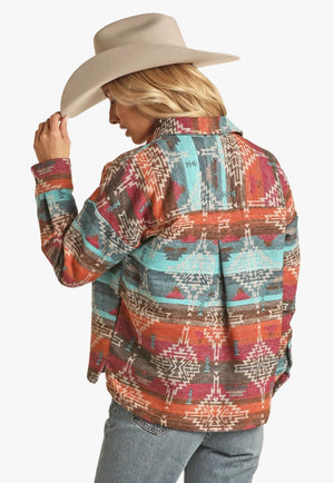 Rock and Roll CLOTHING-Womens Jackets Rock & Roll Womens Aztec Shirt Jacket