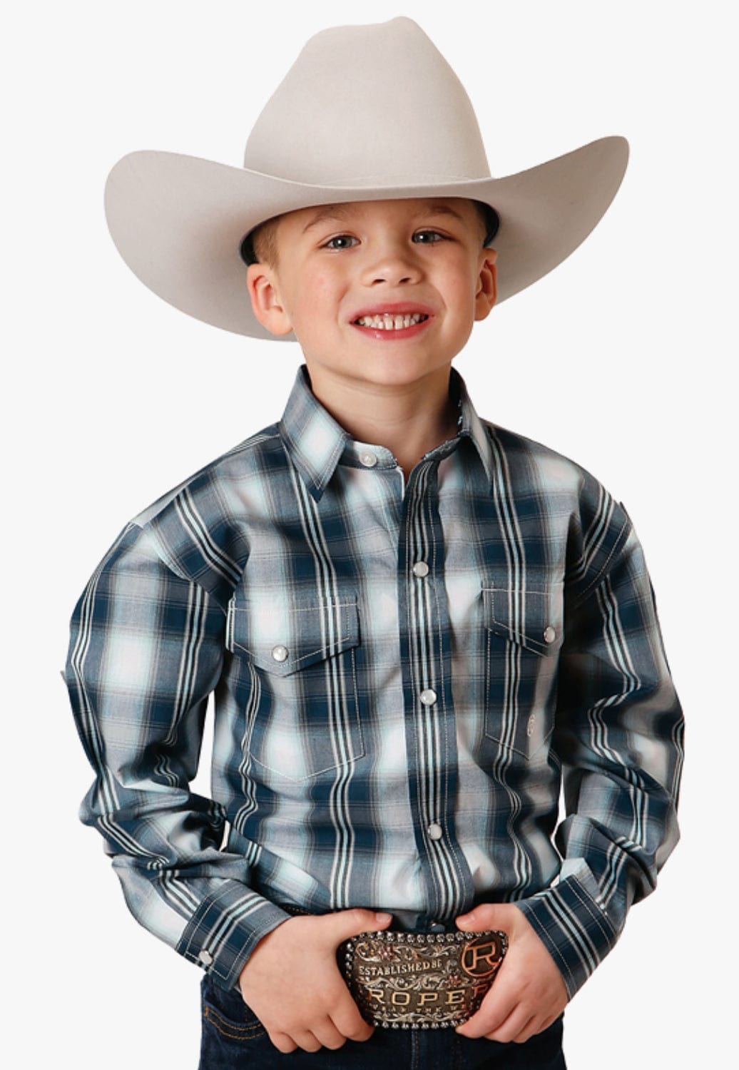 Roper CLOTHING-Boys Long Sleeve Shirts Roper Boys Amarillo Collection Long Sleeve Shirt
