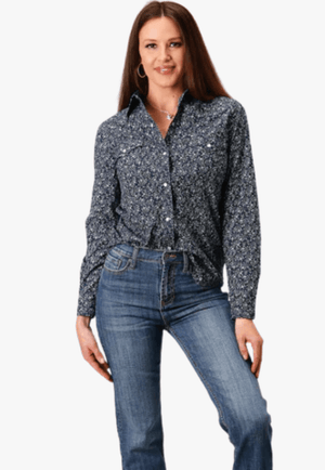 Roper CLOTHING-Womens Long Sleeve Shirts Roper Womens Karman Classic Long Sleeve Shirt