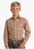 Rough Stock CLOTHING-Boys Long Sleeve Shirts Rough Stock Boys Plaid Stretch Snap Long Sleeve Shirt