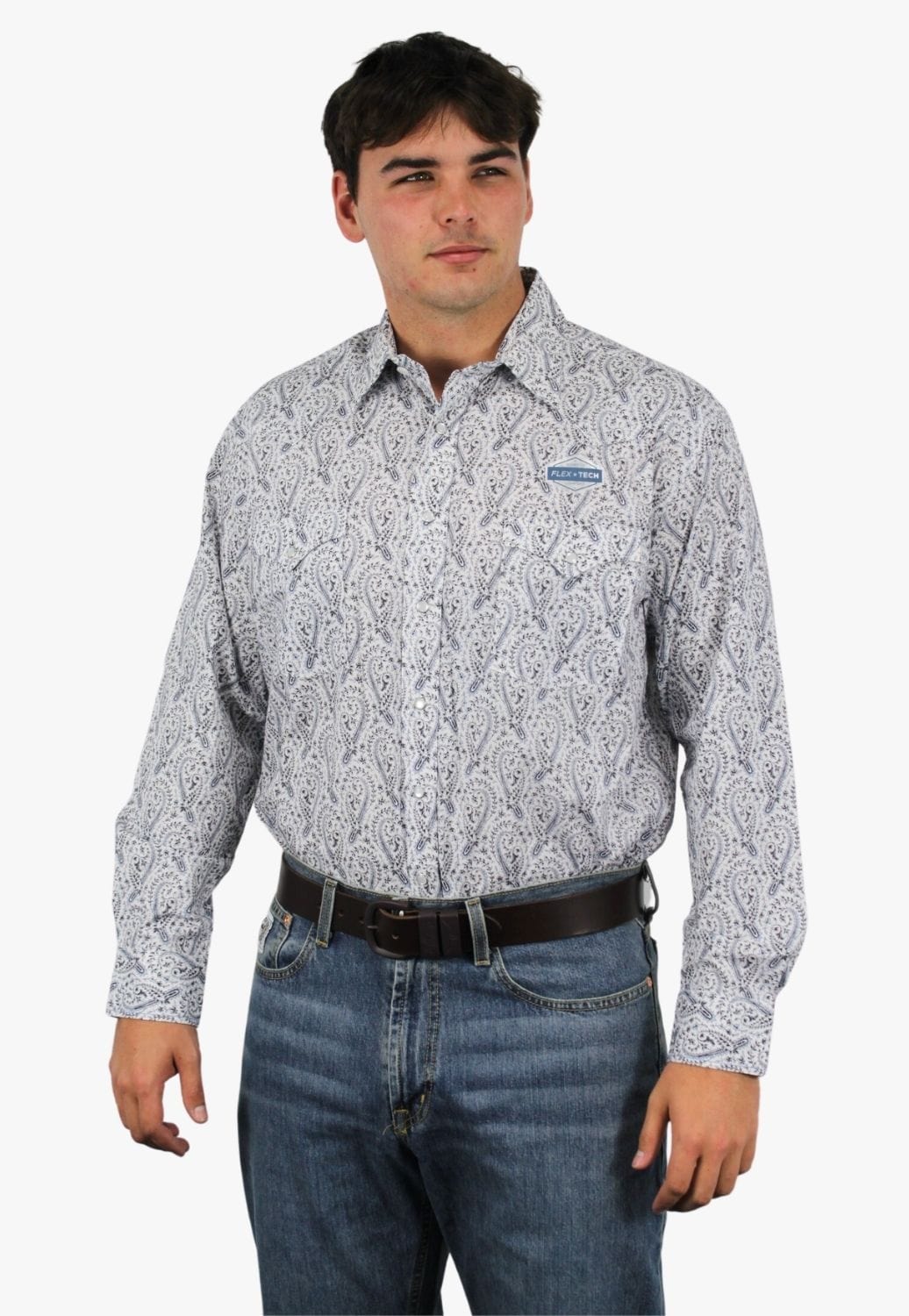 Rough Stock CLOTHING-Mens Long Sleeve Shirts Rough Stock Mens Snap Long Sleeve Shirt