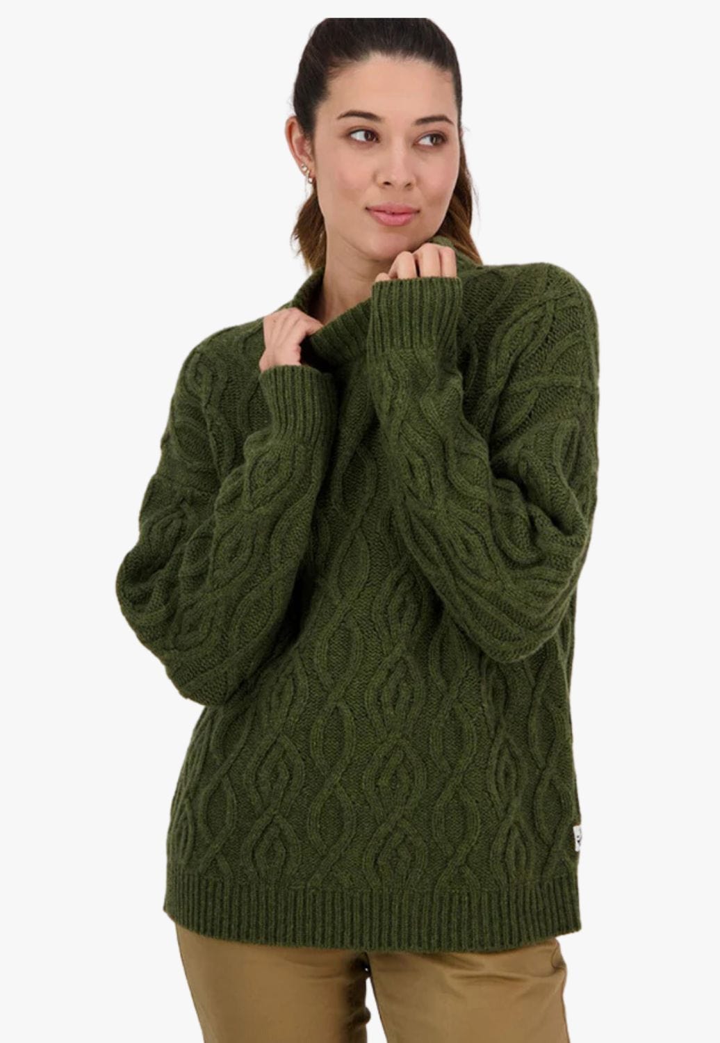 Swanndri CLOTHING-Womens Pullovers Swanndri Womens Pendeen Cable Neck Crew