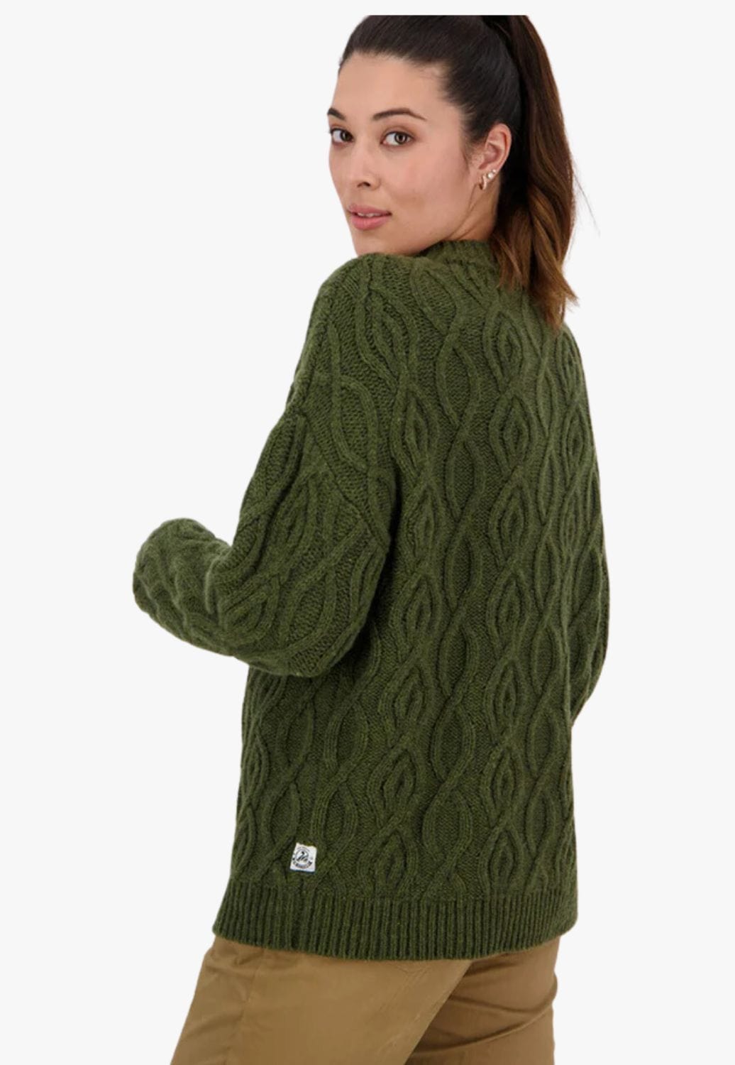 Green cable knit hot sale jumper womens