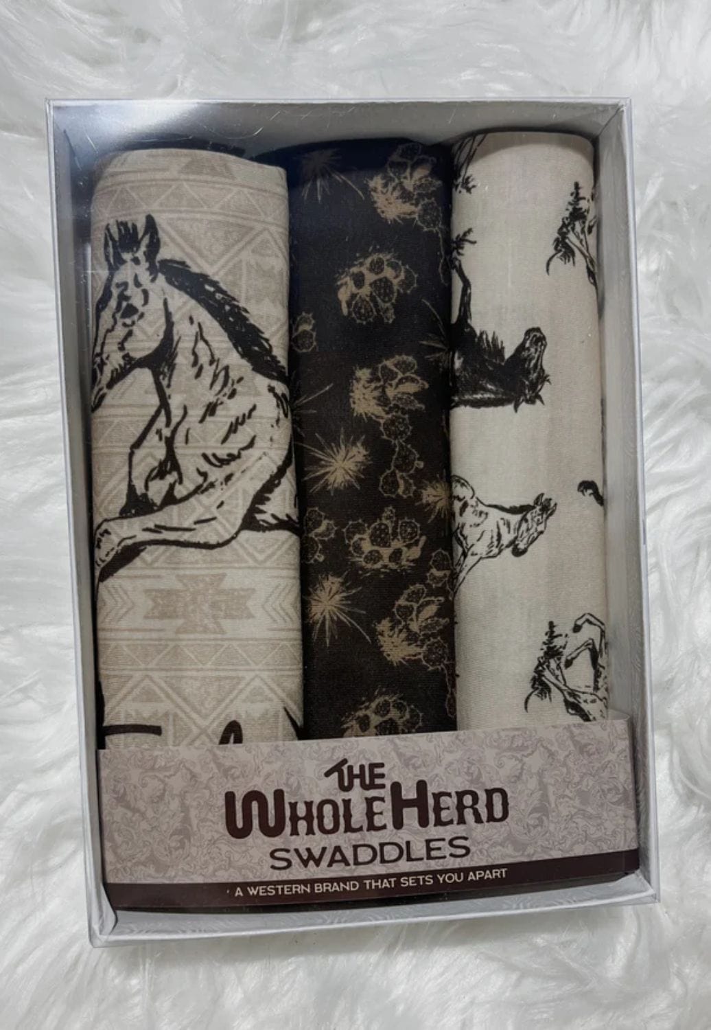 The Whole Herd CLOTHING-Infants Brown The Whole Herd Infants Im A Foal For You Swaddle