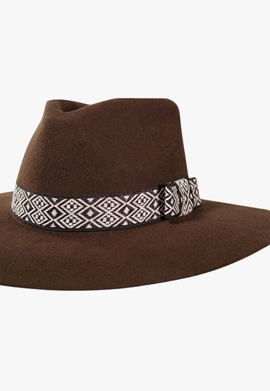 Twister ACCESSORIES-Hat Bands Brown/White Twister Aztec Shimmer Hatband