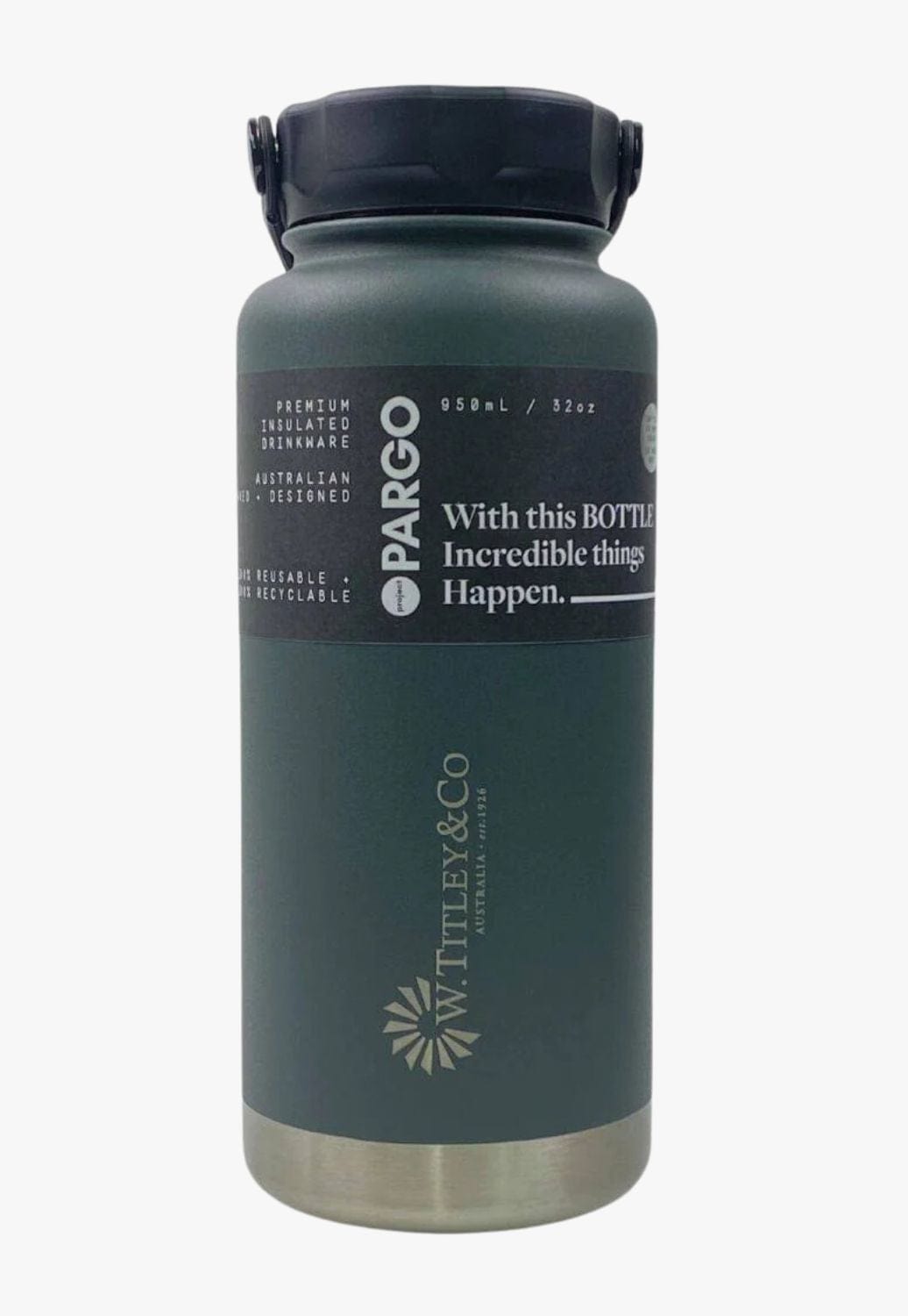 W. Titley and Co EQU-Train-NA 950ml / Charcoal W. Titley & Co Pargo Insulated Water Bottle