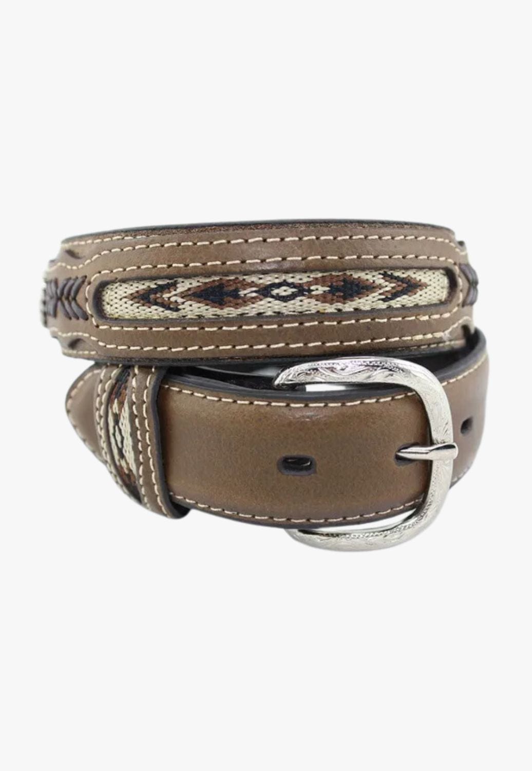 W. Titley & Co CLOTHING-Mens Belts & Braces Nocona 1IN Youth Fabric Inset Cntr BR - Asstd