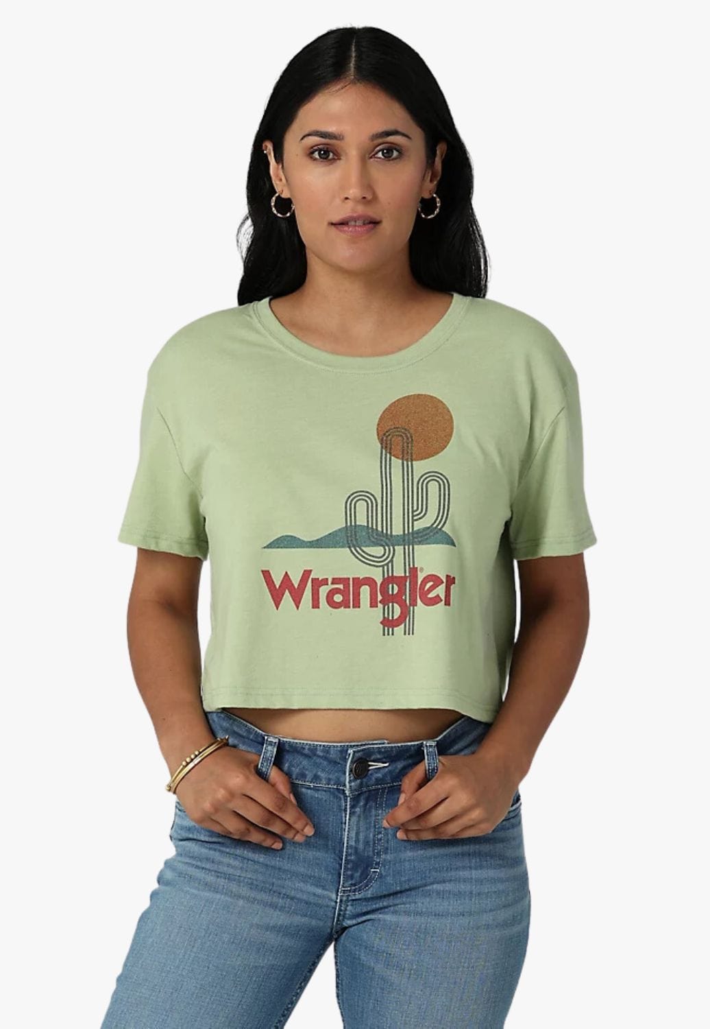 Wrangler CLOTHING-WomensT-Shirts Wrangler Womens Boyfriend Cropped T-Shirt