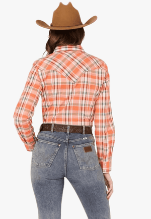 Wrangler CLOTHING-Womens Long Sleeve Shirts Wrangler Womens Western Snap Long Sleeve Shirt