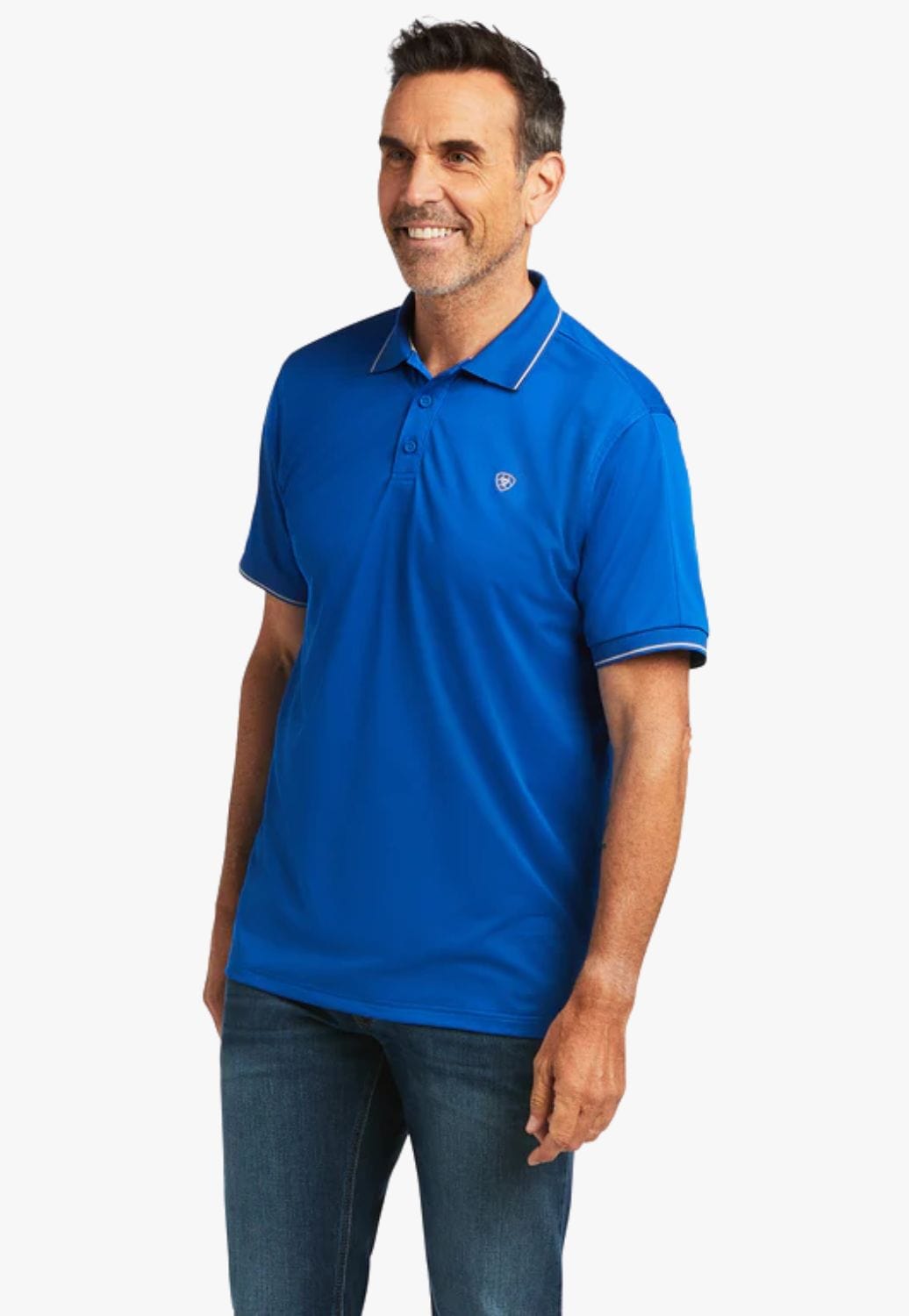 Ariat CLOTHING-MensPolos Ariat Mens Logo Fitted Polo
