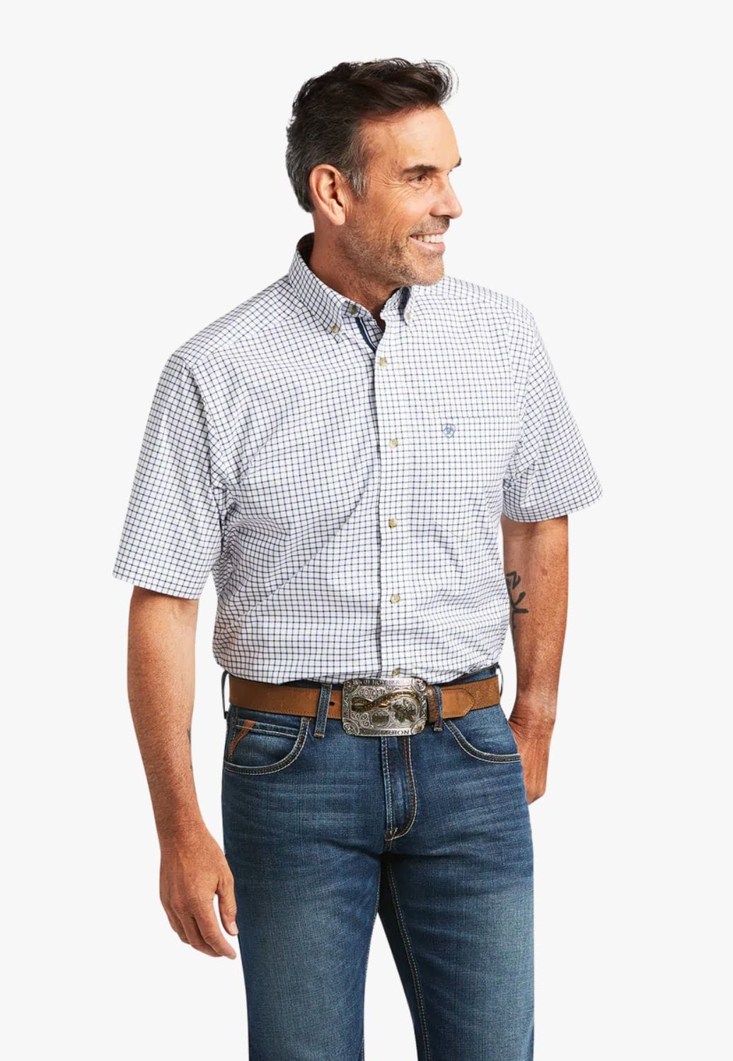 Ariat CLOTHING-Mens Short Sleeve Shirts Ariat Mens Pro Series Taha Stretch Short Sleeve Shirt