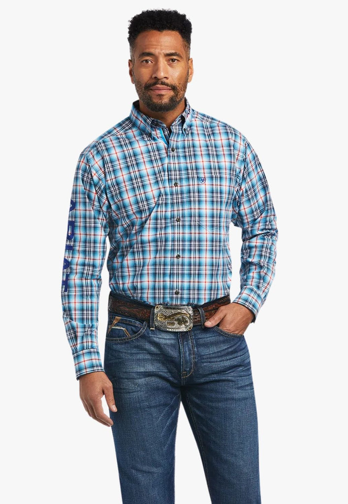 Ariat Men's Pro Series Geron Classic Fit Long Sleeve Western Shirt - Rush  Of Blue