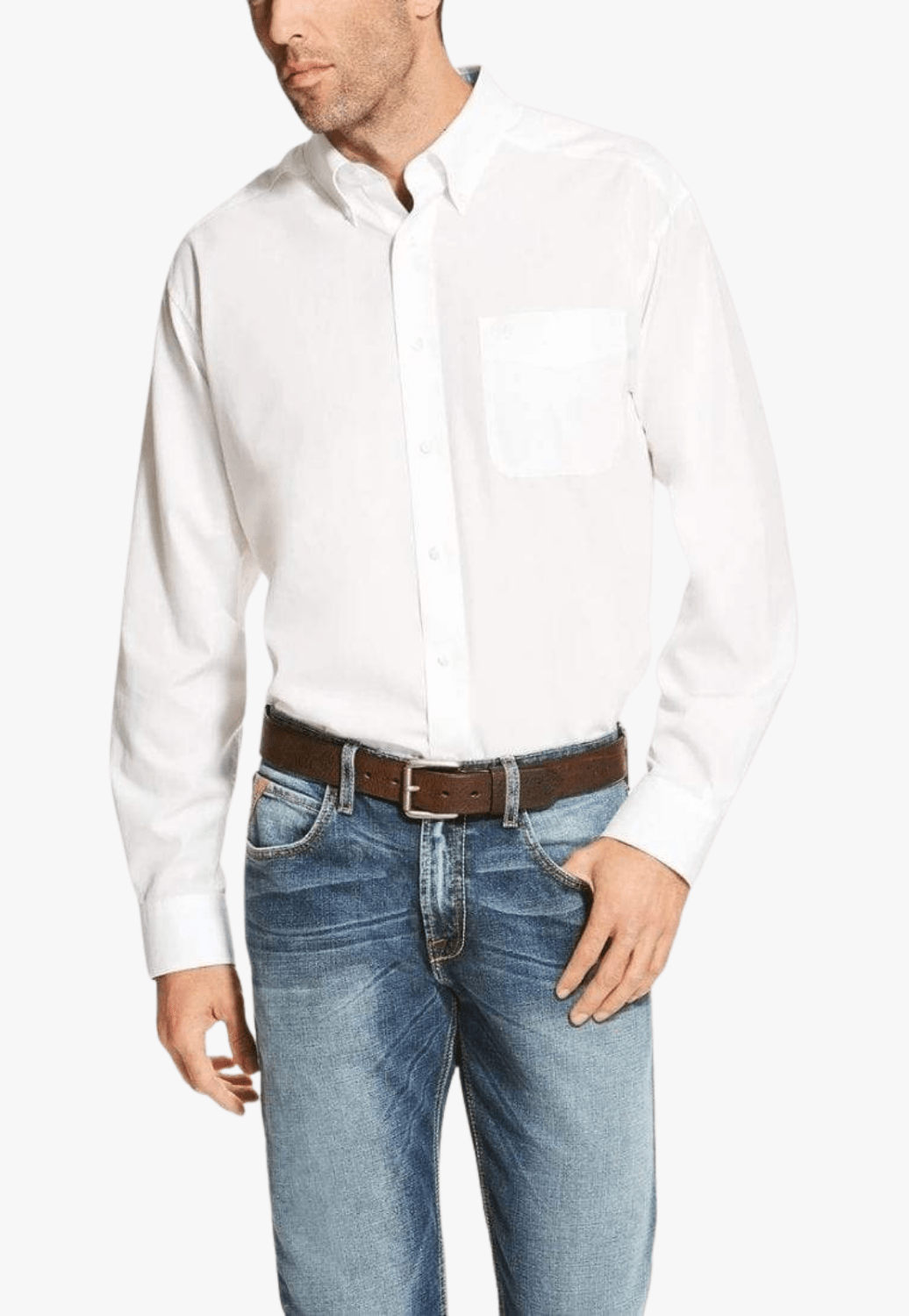 Ariat CLOTHING-Mens Long Sleeve Shirts Ariat Mens Solid Long Sleeve Shirt