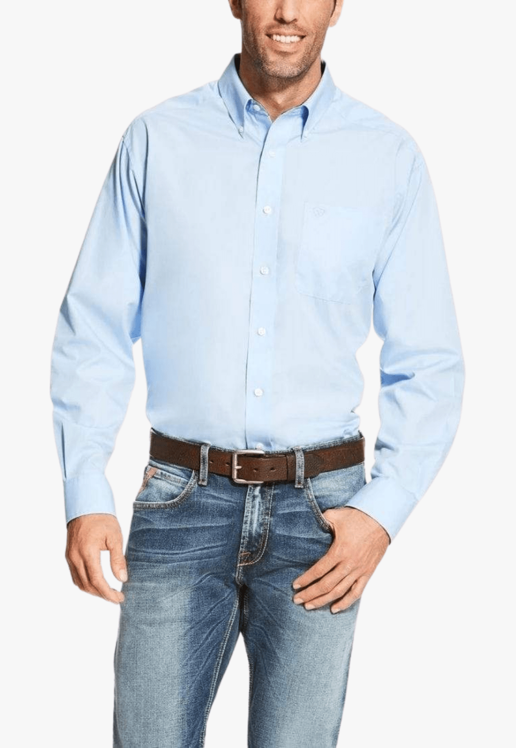 Ariat CLOTHING-Mens Long Sleeve Shirts Ariat Mens Solid Long Sleeve Shirt