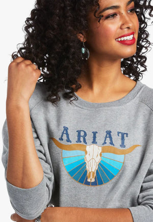 Ariat CLOTHING-Womens Pullovers Ariat Womens REAL Pacific Steer Head Pullover