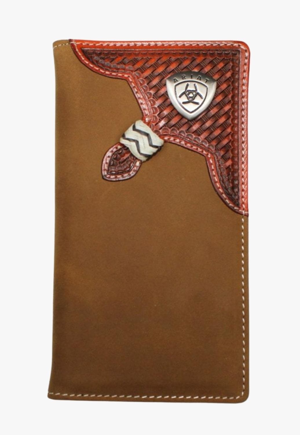 Texas West Western Premium Genuine Leather Tooled Men's Long Bifold Wallet Premium Cowboy Wallets in 2 Colors, Size: One size, Brown