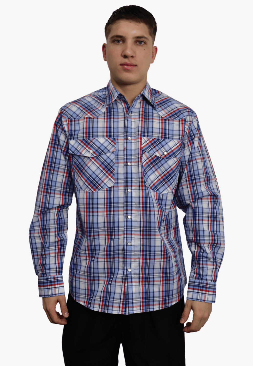 Bisley CLOTHING-Mens Long Sleeve Shirts Bisley Mens Western Long Sleeve Checked Shirt