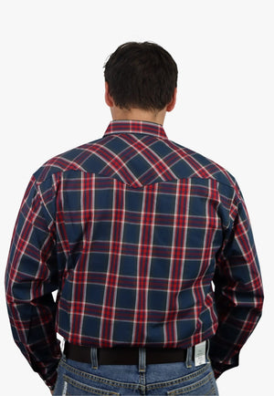 Bisley CLOTHING-Mens Long Sleeve Shirts Bisley Mens Western Long Sleeve Checked Shirt